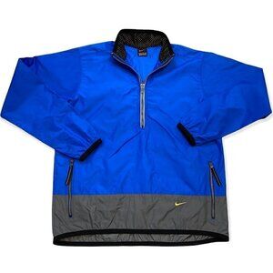 Vintage Nike Running Blue Lightweight Windbreaker Swoosh Jacket - Womens Small